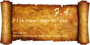 Flikinger Ambrózia névjegykártya